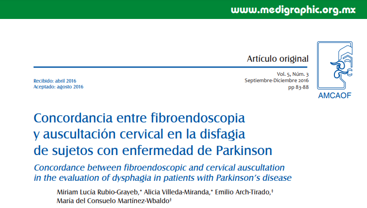 Concordancia entre fibroendoscopia y auscultación cervical en la disfagia de sujetos con enfermedad de Parkinson